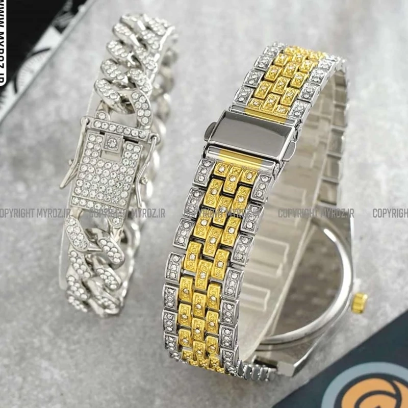 ساعت مچی مردانه فول نگین رولکس ROLEX مدل 2120 بدون دستبند