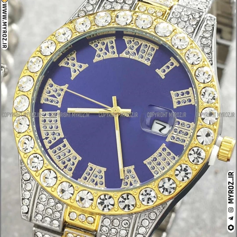 ساعت مچی مردانه فول نگین رولکس ROLEX مدل 2120 بدون دستبند